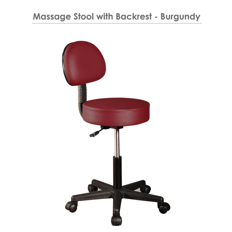 Master Massage Pneumatic Rolling Massage Stool with Backrest